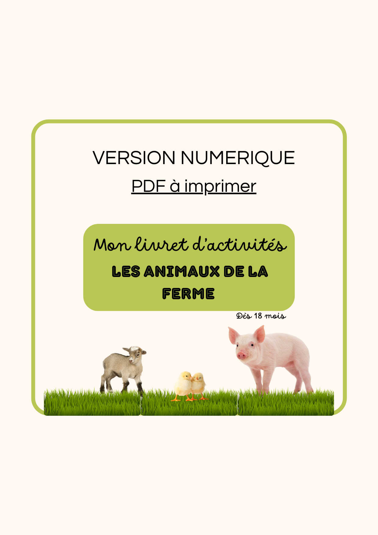 Les animaux de la Ferme - Livret XL- PDF