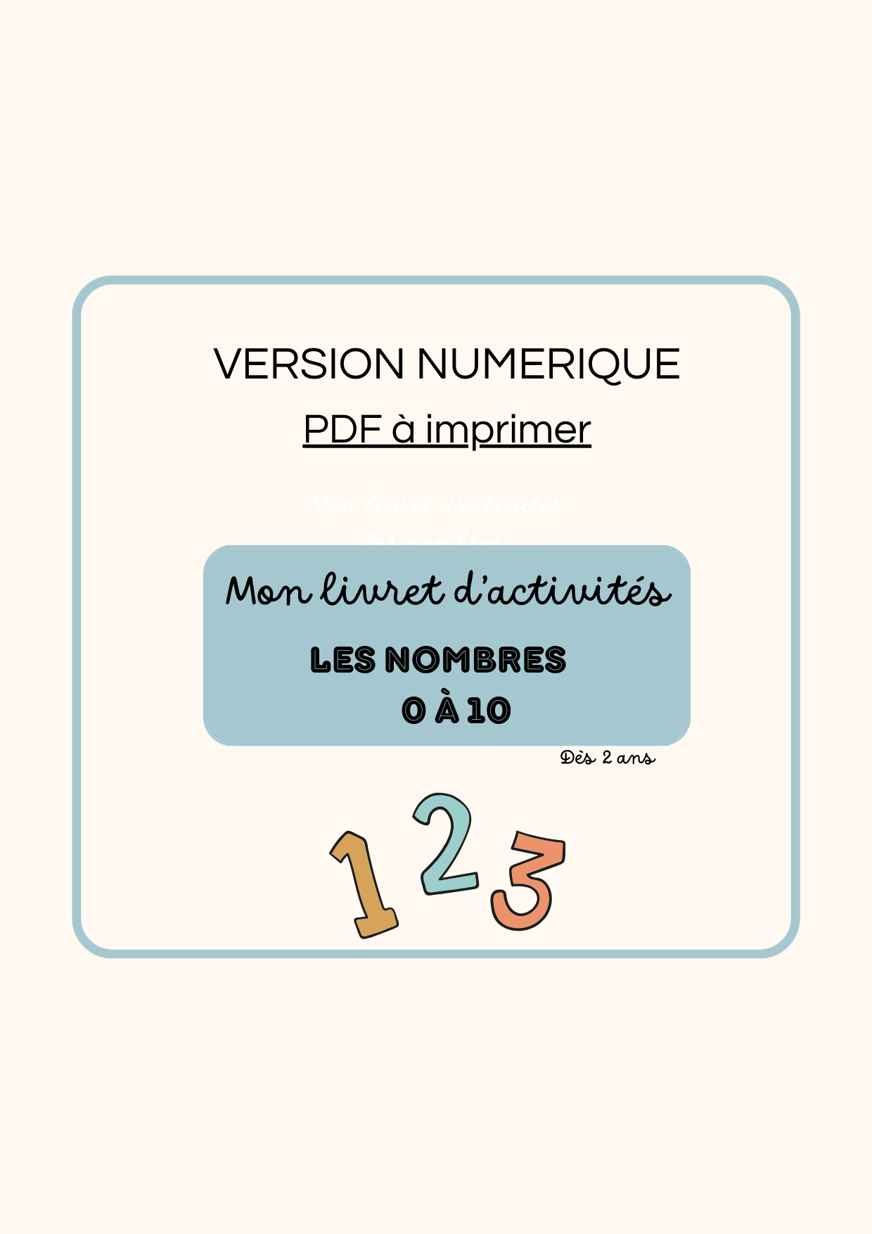 J’explore les nombres de 0 à 10 - PDF